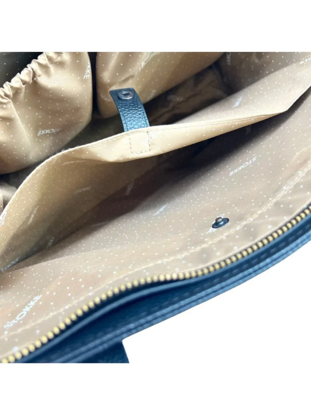 Stokke Explory X Signature Changing Bag Signature Black Faux Leather Nylon